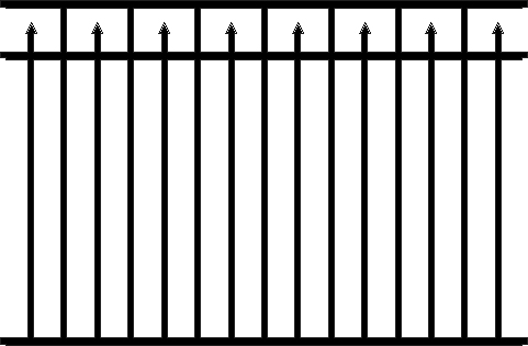 200 Residential Fence Section Flush Bottom Rail