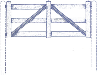 LG 6'w x 54h 3 Rail    Ranch  Rail Gate White
