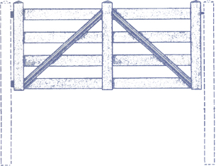 LG 4'w x 54h 4 Rail Ranch    Rail Gate White