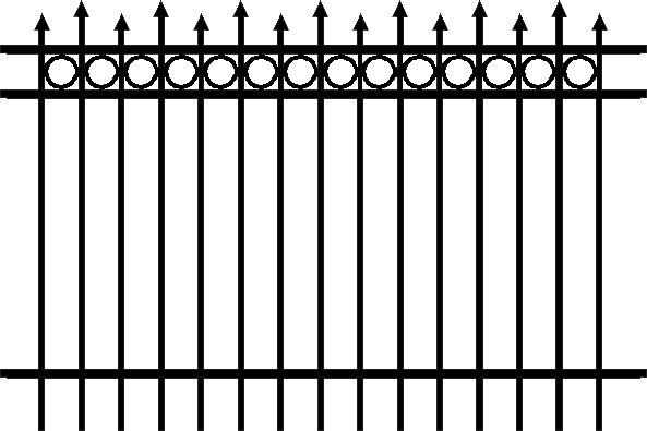 Section, Blue River Residential 3 Rail 72 Inch w/rings