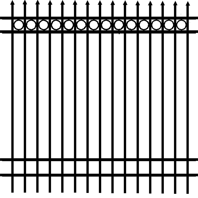 Section, Chandler Commercial 4 Rail 72 X 72 w/rings
