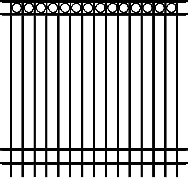 Section, Classic Commercial 4 Rail 72 X 72 w/rings