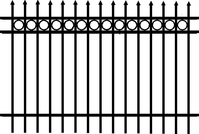Section, Chandler Residential 3 Rail 72 Inch w/rings