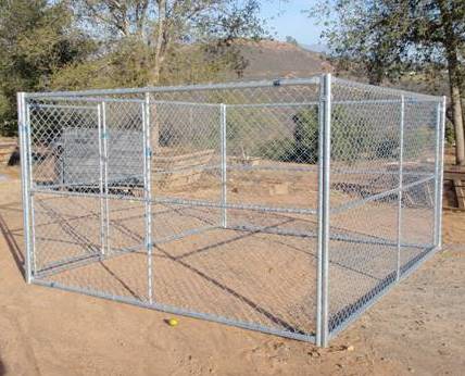 dog kennel with fence