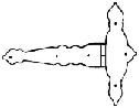 12 Narrow T Hinge Blk (Pr)