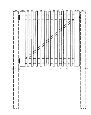 LG 4'w x 3'h Picket Gate Wht