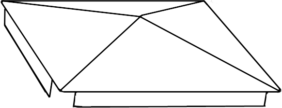 LG 5 Square Internal Pyramid Post Cap White